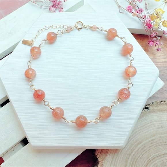 New Sunstone Gold Bracelet | 14k Gold Filled - Picture 6 of 7